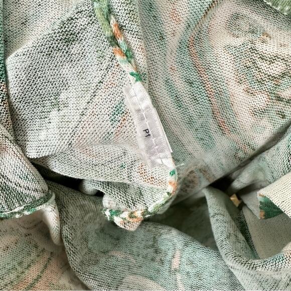 Chico's Green Blue Paisley Long Sleeve Cardigan Sweater Size 1 Medium - Picture 8 of 9